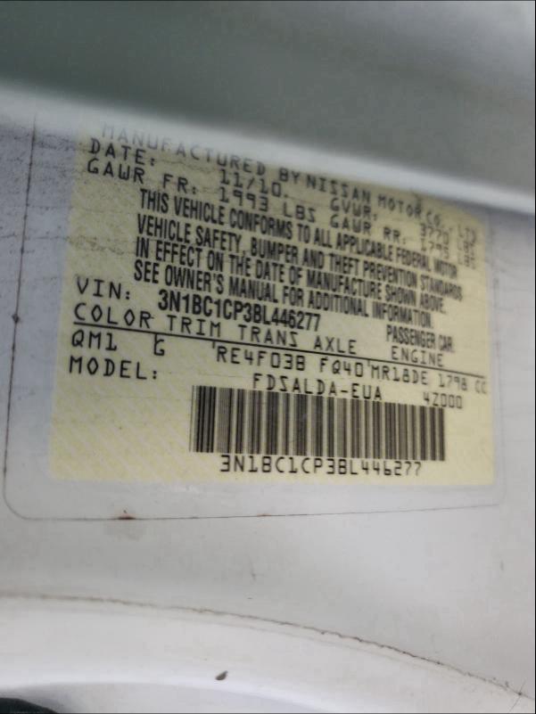 2011 NISSAN VERSA S 3N1BC1CP3BL446277