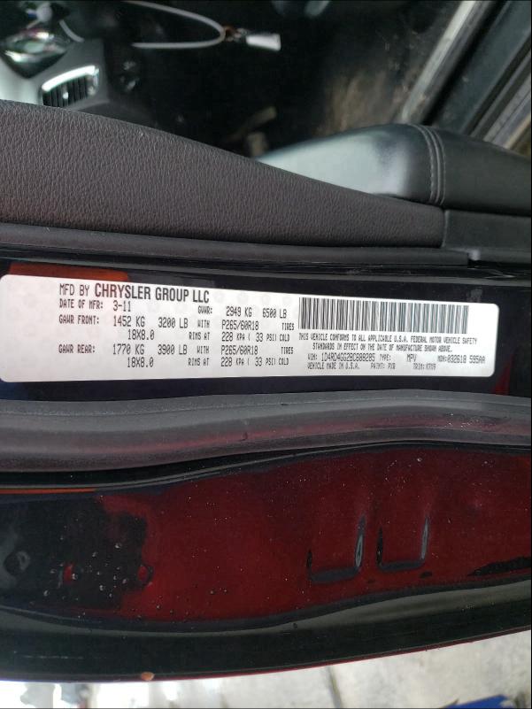 2011 DODGE DURANGO CR 1D4RD4GG2BC688285