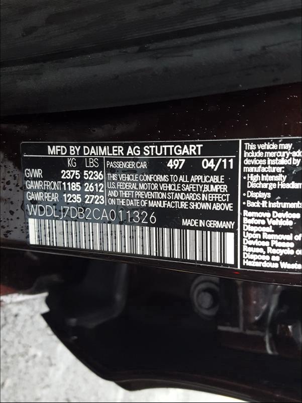 2012 MERCEDES-BENZ CLS 550 - WDDLJ7DB2CA011326