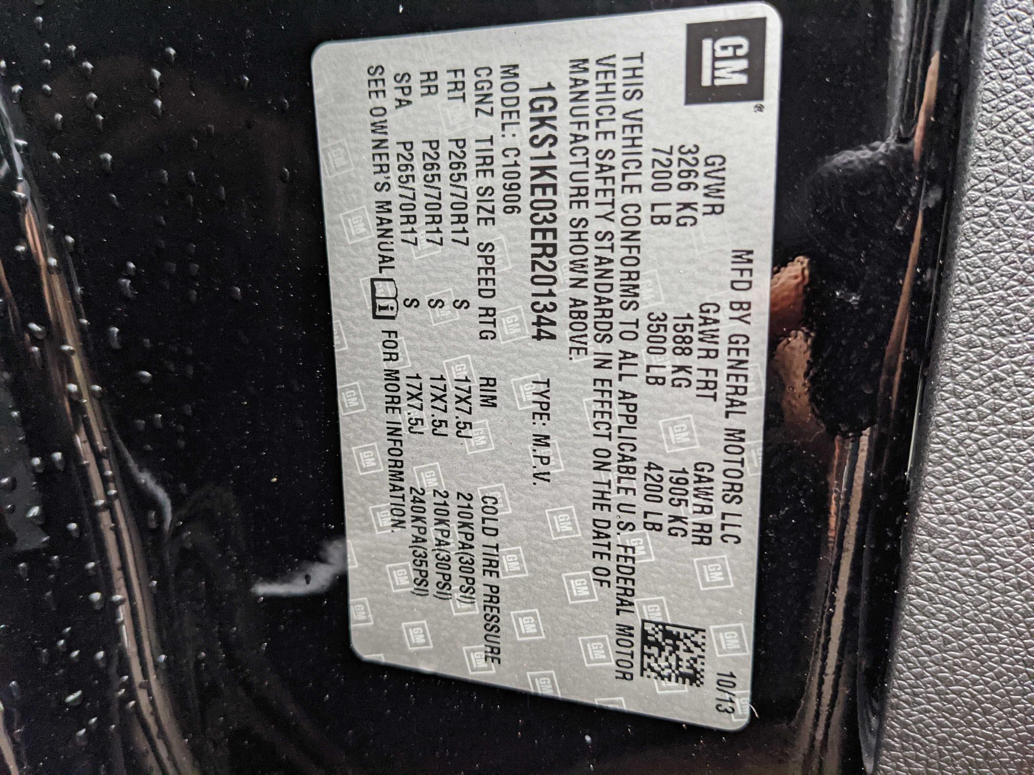 2014 GMC YUKON XL C 1GKS1KE03ER201344