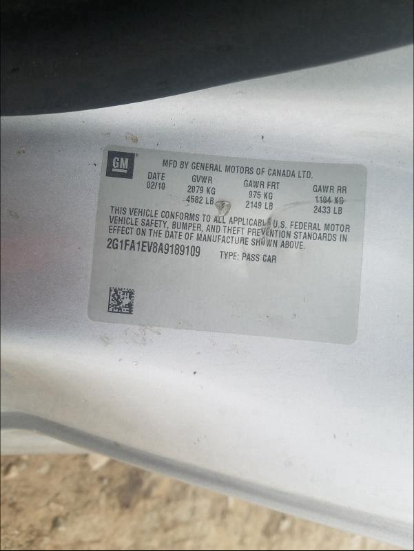 2010 CHEVROLET CAMARO 2G1FA1EV8A9189109