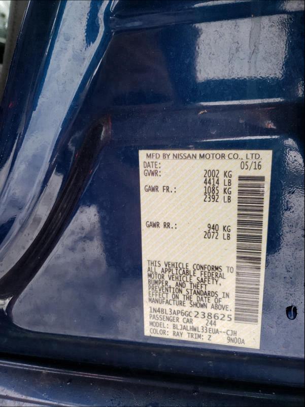 2016 NISSAN ALTIMA 3.5 1N4BL3AP6GC238625