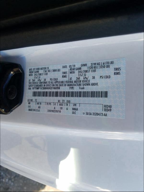2019 FORD F150 - 1FTMF1CB8KKD16059