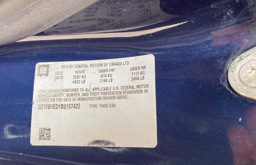 2011 CHEVROLET CAMARO LT 2G1FB1ED1B9107422