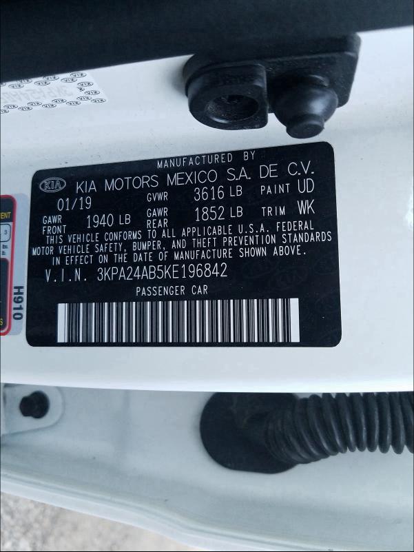 2019 KIA RIO S 3KPA24AB5KE196842