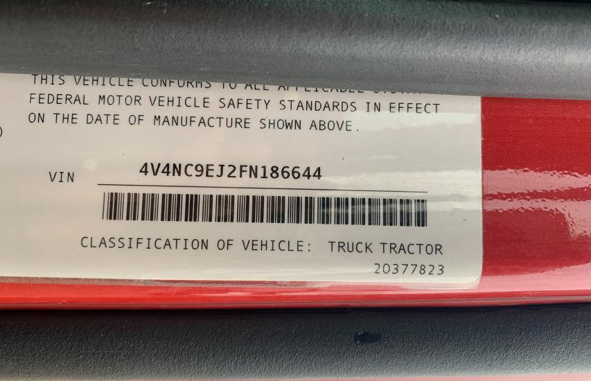2015 VOLVO VN VNL 4V4NC9EJ2FN186644