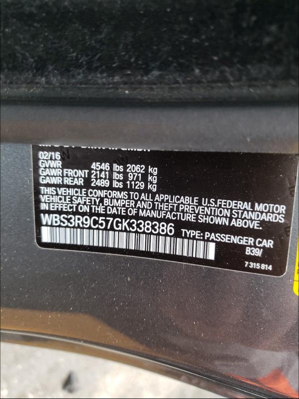 2016 BMW M4 - WBS3R9C57GK338386