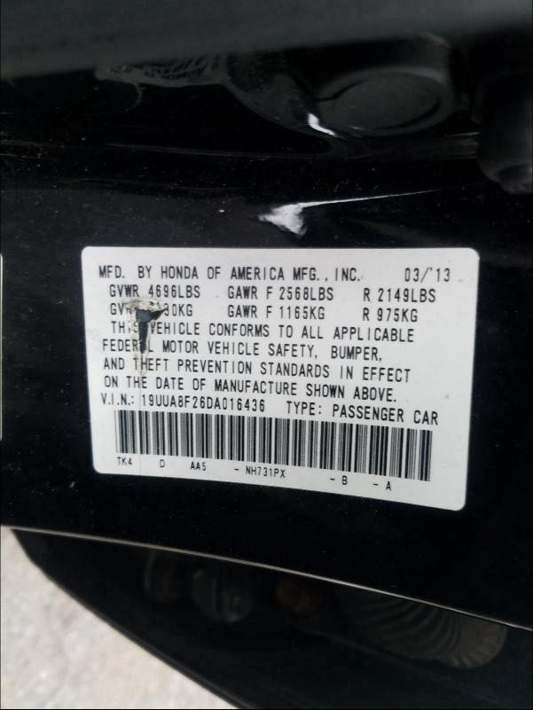2013 ACURA TL 19UUA8F26DA016436