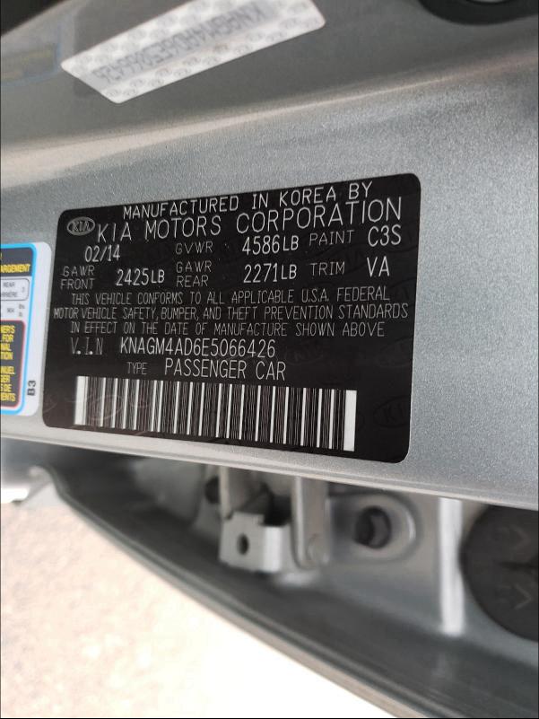 2014 KIA OPTIMA HYB KNAGM4AD6E5066426