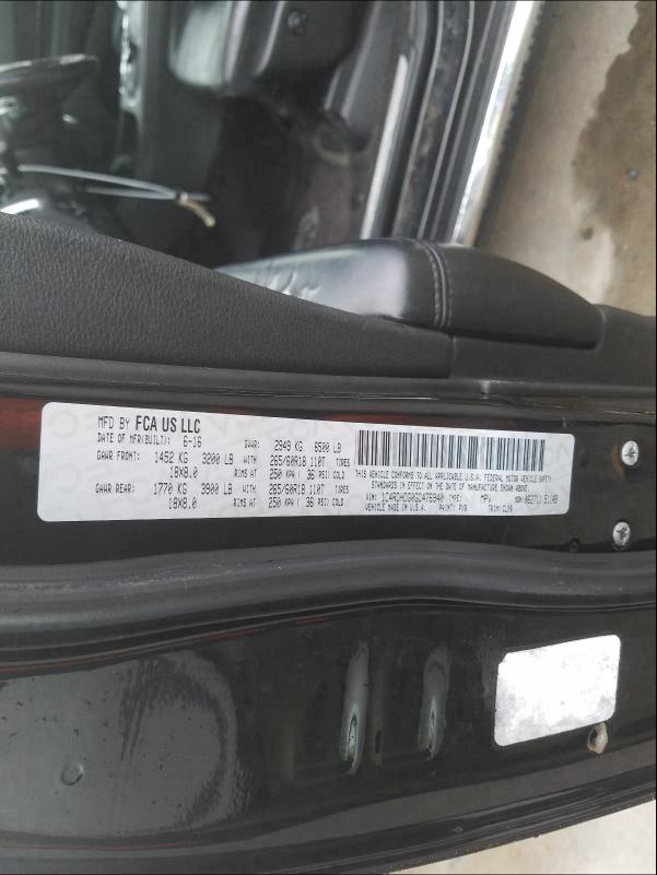 2016 DODGE DURANGO LI 1C4RDHDG0GC476940