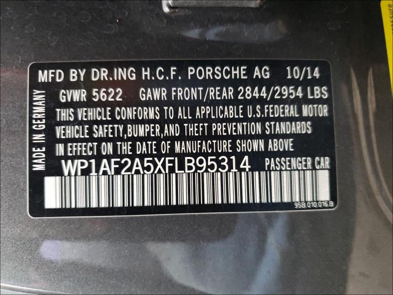 2015 PORSCHE MACAN TURB WP1AF2A5XFLB95314