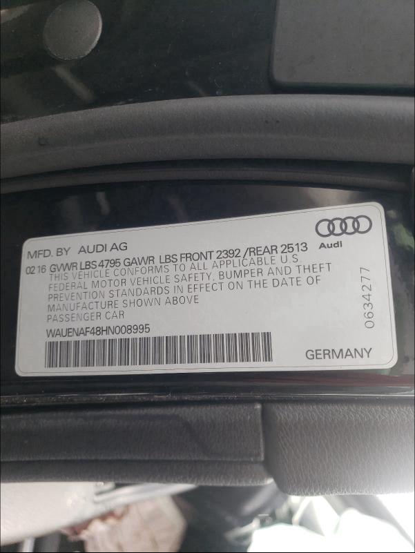 2017 AUDI A4 PREMIUM - WAUENAF48HN008995