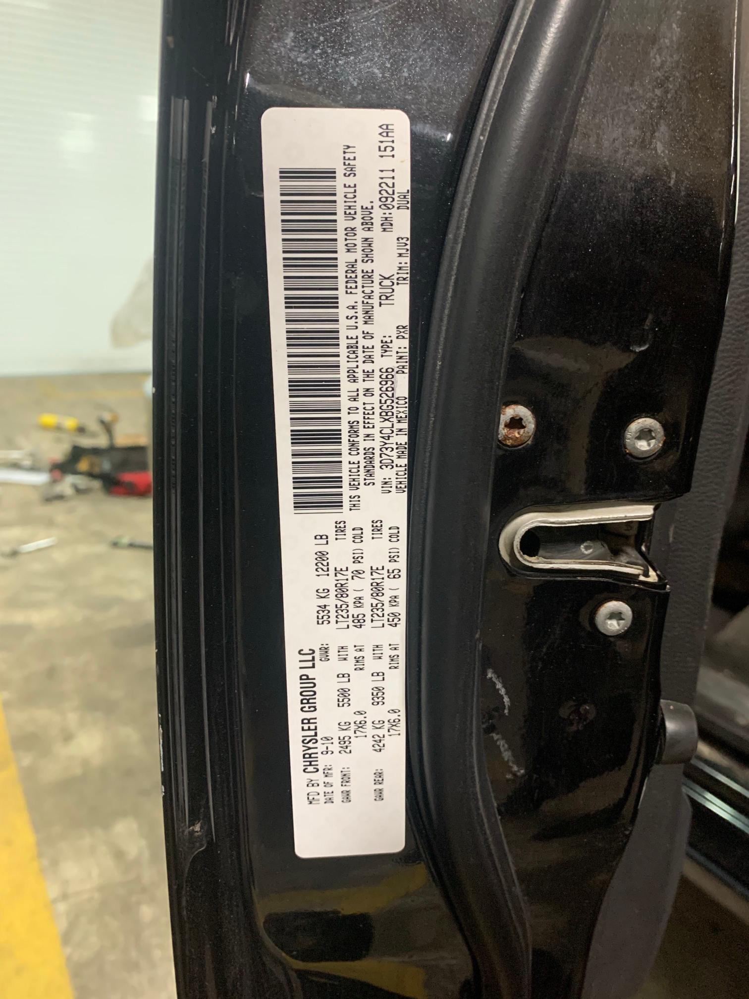 2011 DODGE RAM 3500 3D73Y4CLXBG526966