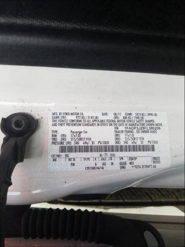 2015 FORD FOCUS TITA - 1FADP3J25FL380206