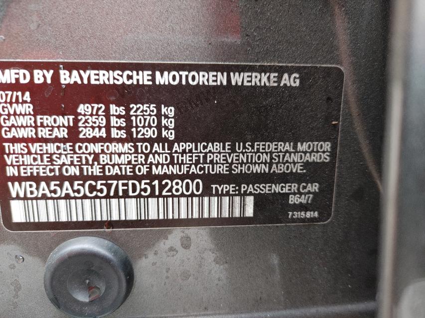 2015 BMW 528 I WBA5A5C57FD512800