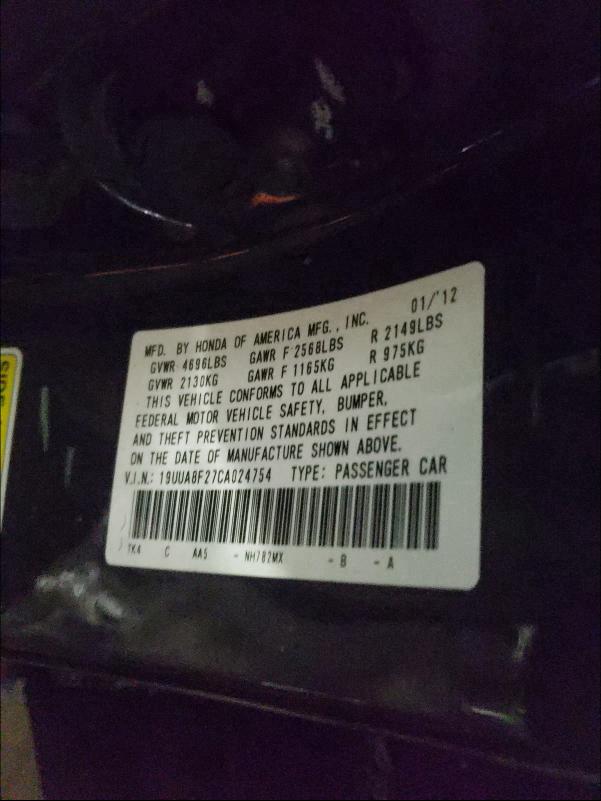 2012 ACURA TL 19UUA8F27CA024754