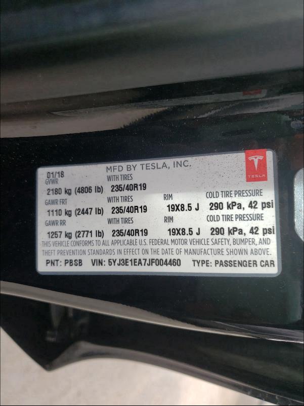 2018 TESLA MODEL 3 - 5YJ3E1EA7JF004460