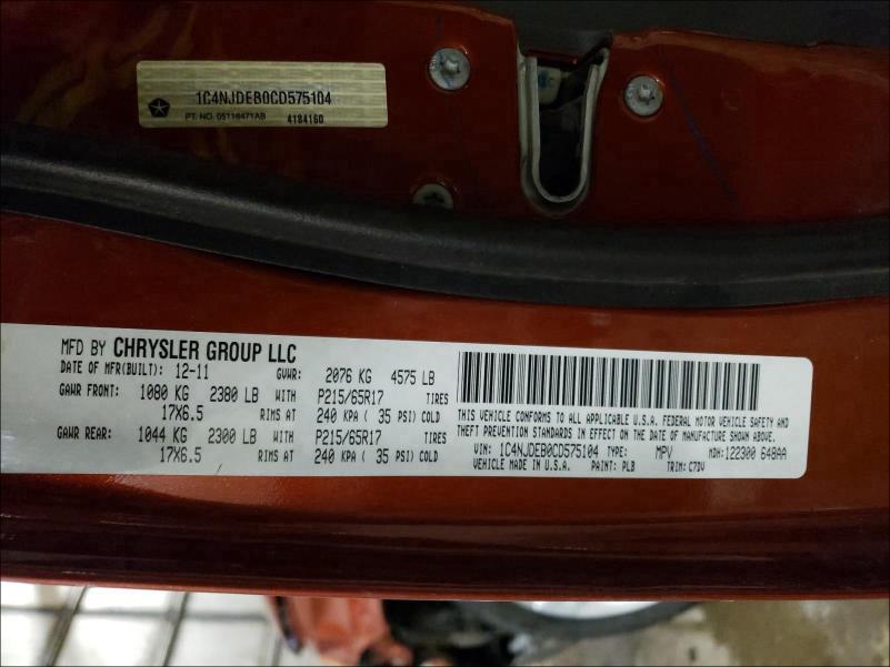 2012 JEEP COMPASS LA 1C4NJDEB0CD575104