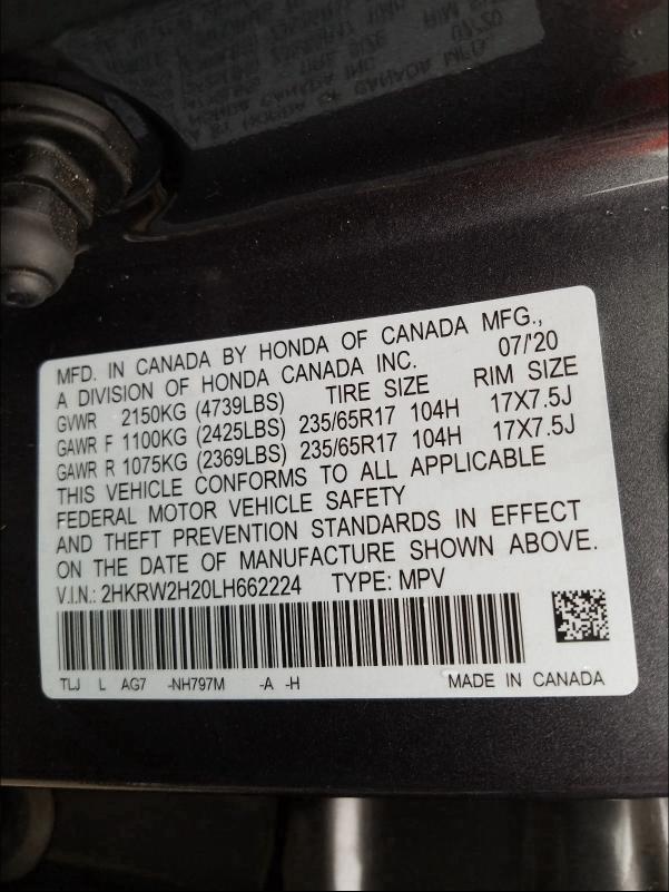 2020 HONDA CR-V LX - 2HKRW2H20LH662224