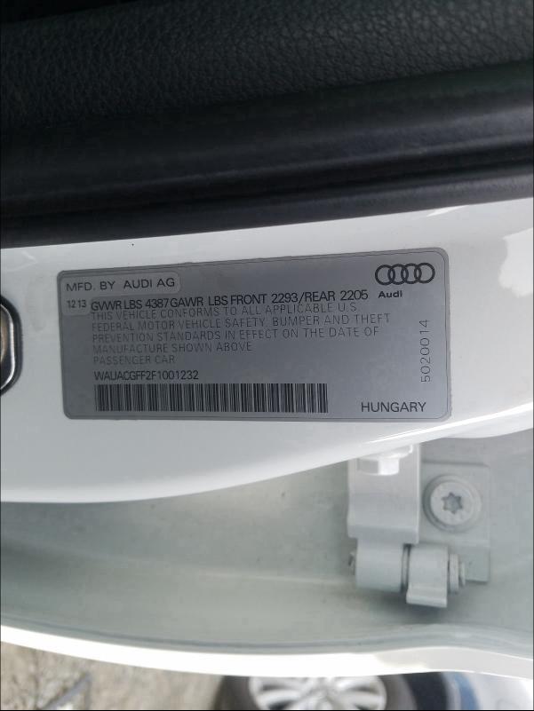 2015 AUDI A3 PREMIUM WAUACGFF2F1001232