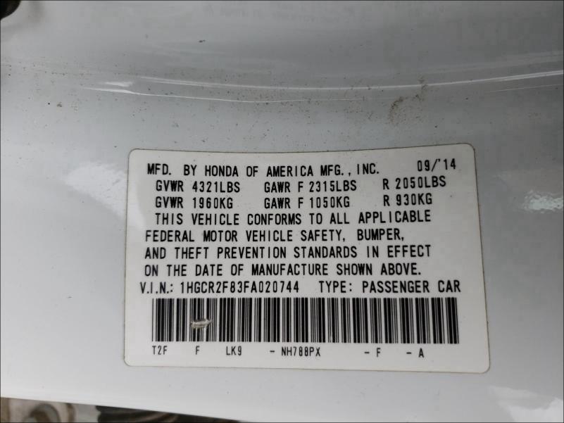 2015 HONDA ACCORD EXL - 1HGCR2F83FA020744