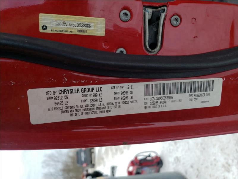 2012 DODGE CALIBER SX 1C3CDWDA5CD532806