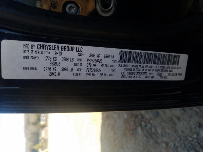 2014 RAM 1500 LARAM 1C6RR7VT8ES157576