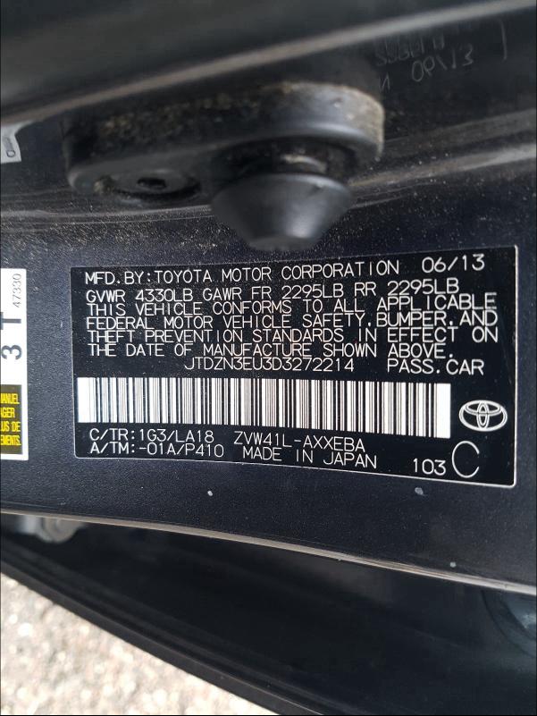 2013 TOYOTA PRIUS V JTDZN3EU3D3272214