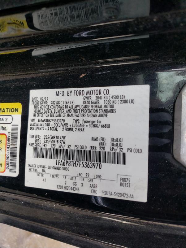 2015 FORD MUSTANG 1FA6P8TH7F5363970