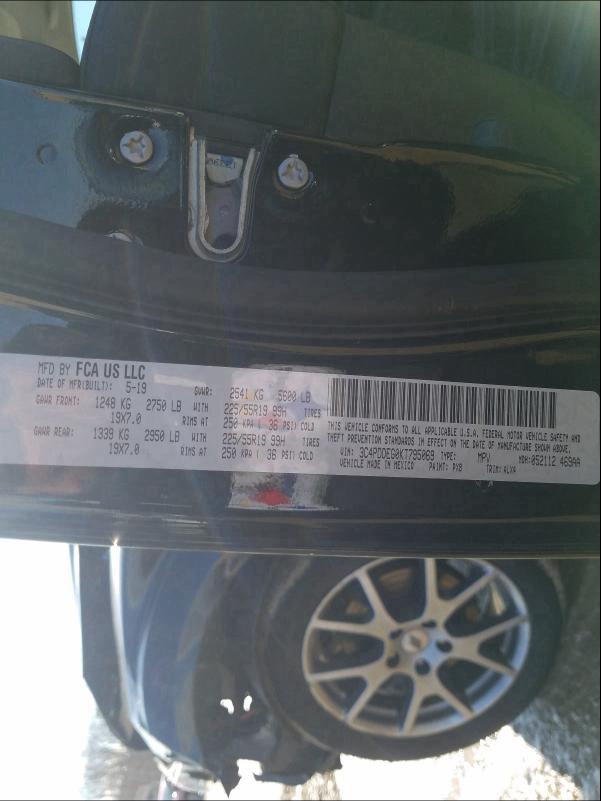 2019 DODGE JOURNEY GT 3C4PDDEG0KT795069
