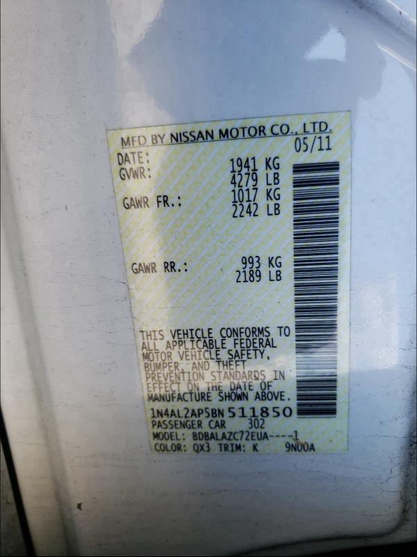 2011 NISSAN ALTIMA BAS - 1N4AL2AP5BN511850