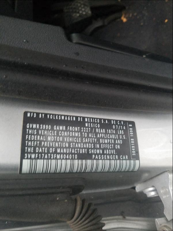 2015 VOLKSWAGEN BEETLE 1.8 3VWF17AT3FM604010