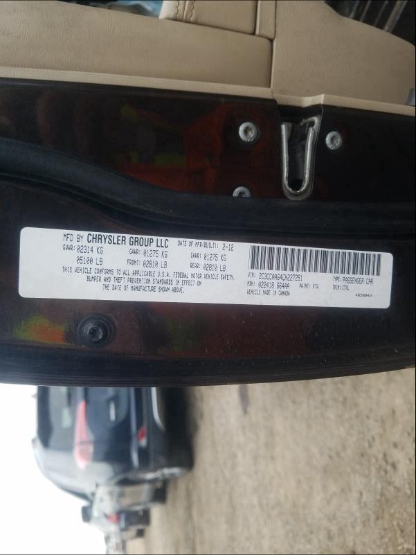 2012 CHRYSLER 300 - 2C3CCAAG4CH227251