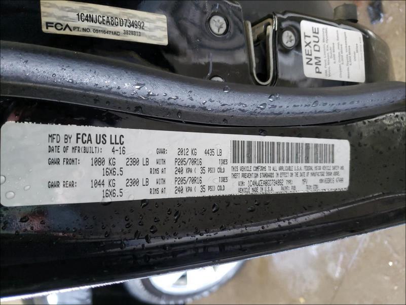 2016 JEEP COMPASS LA 1C4NJCEA8GD734992