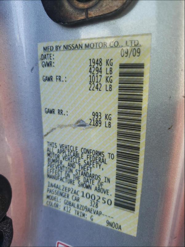 2010 NISSAN ALTIMA S - 1N4AL2EP2AC100250