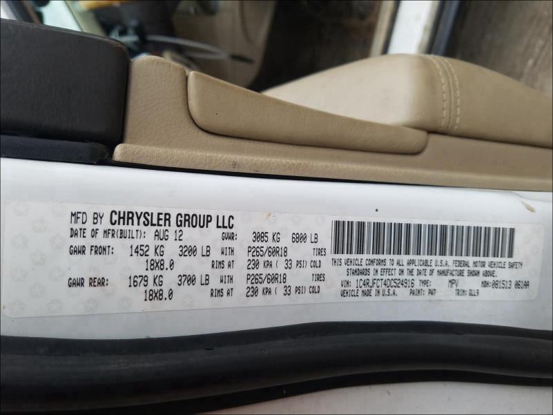 2013 JEEP GRAND CHER 1C4RJFCT4DC524916