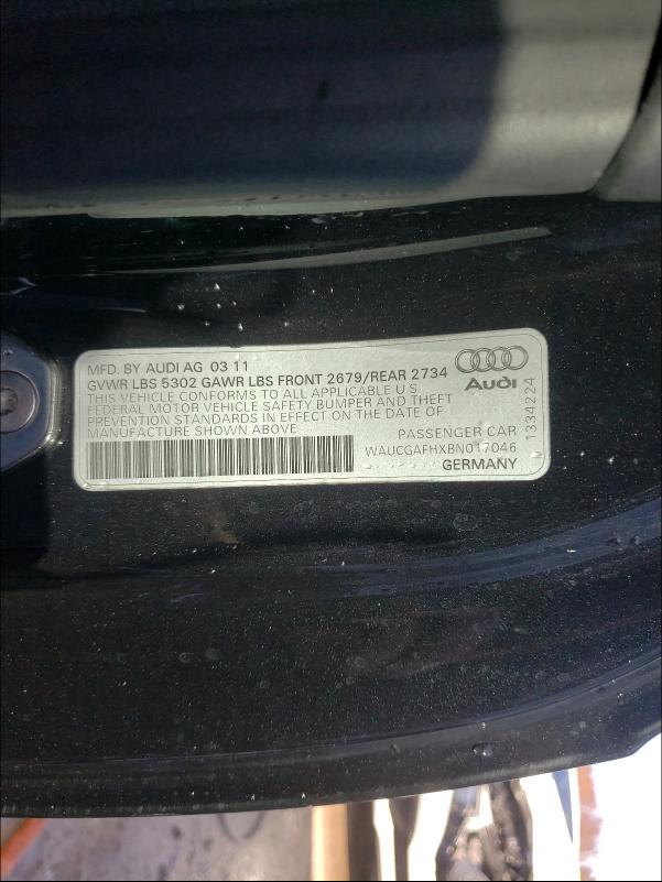 2011 AUDI S5 PREMIUM WAUCGAFHXBN017046
