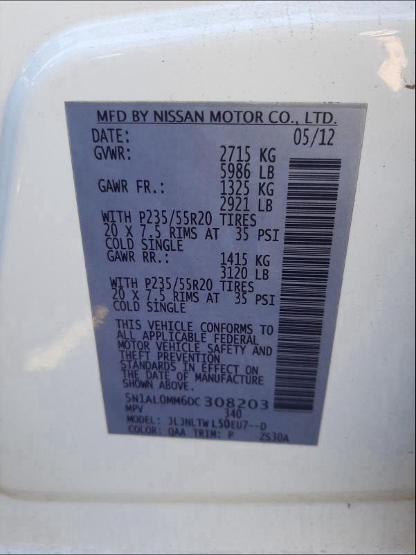2013 INFINITI JX35 5N1AL0MM6DC308203