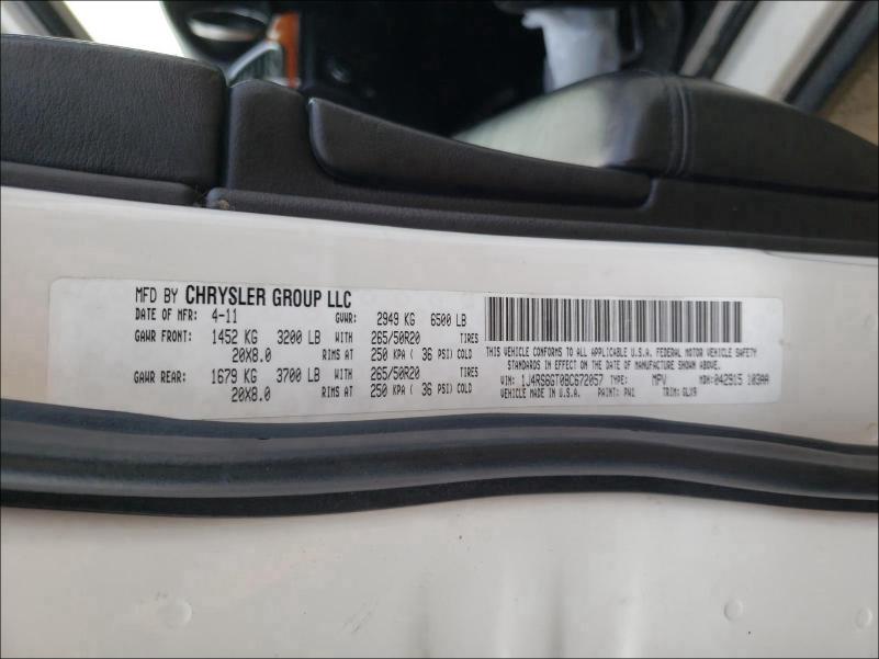 2011 JEEP GRND CHERO 1J4RS6GT0BC672057