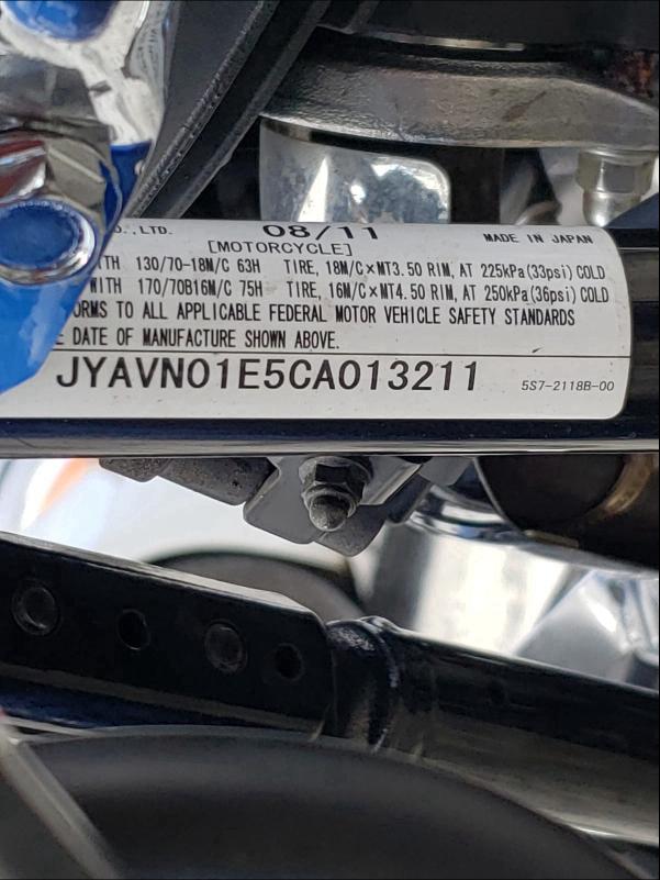 2012 YAMAHA XVS950 A JYAVN01E5CA013211
