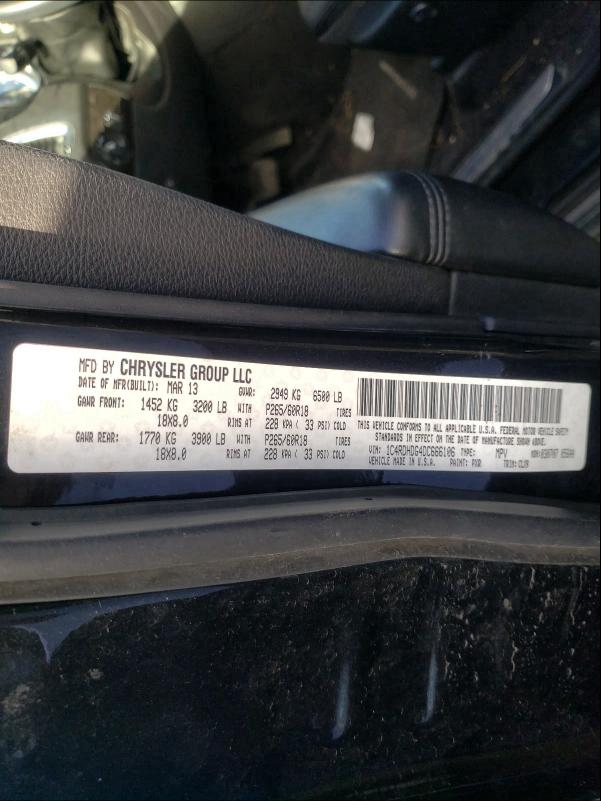 2013 DODGE DURANGO CR - 1C4RDHDG4DC666106