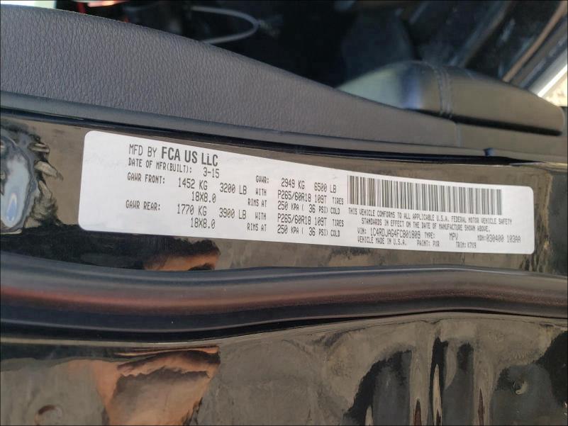 2015 DODGE DURANGO SX 1C4RDJAG4FC801809