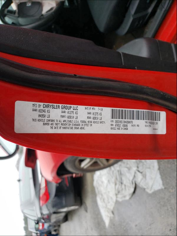 2010 DODGE CHARGER RA 2B3CA9CV3AH280078