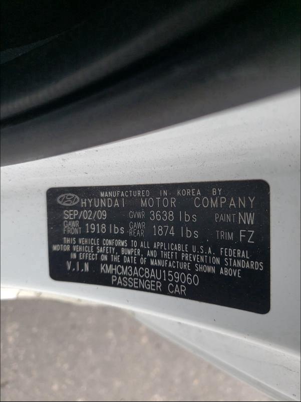 2010 HYUNDAI ACCENT BLU KMHCM3AC8AU159060