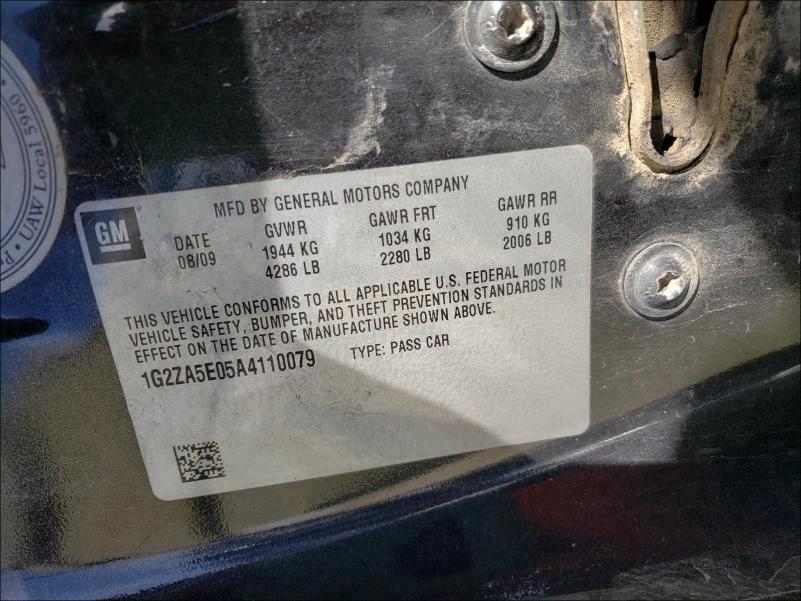 2010 PONTIAC G6 1G2ZA5E05A4110079