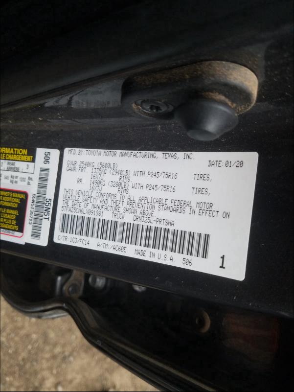 2020 TOYOTA TACOMA DOU - 5TFAZ5CN6LX091981