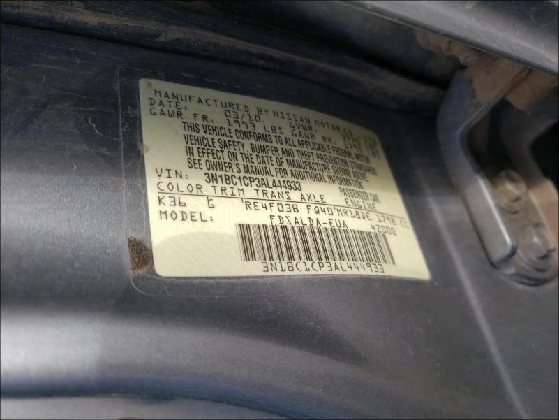 2010 NISSAN VERSA S - 3N1BC1CP3AL444933