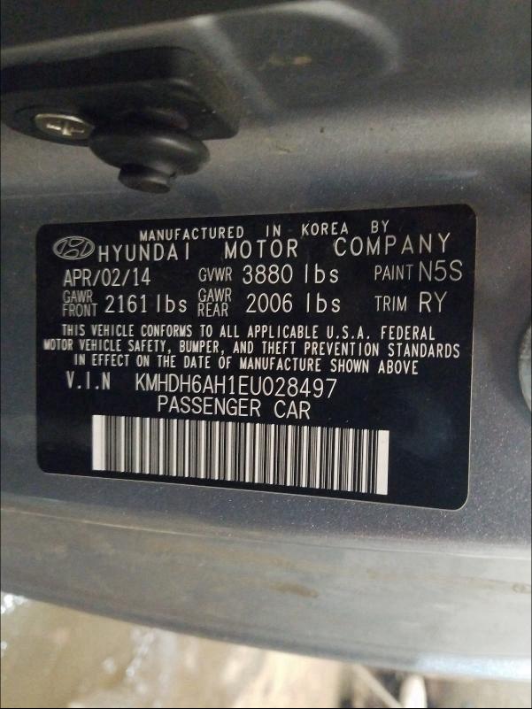 2014 HYUNDAI ELANTRA CO KMHDH6AH1EU028497
