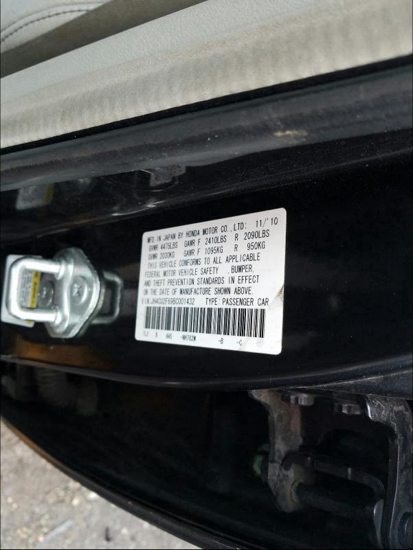 2011 ACURA TSX JH4CU2F69BC001432