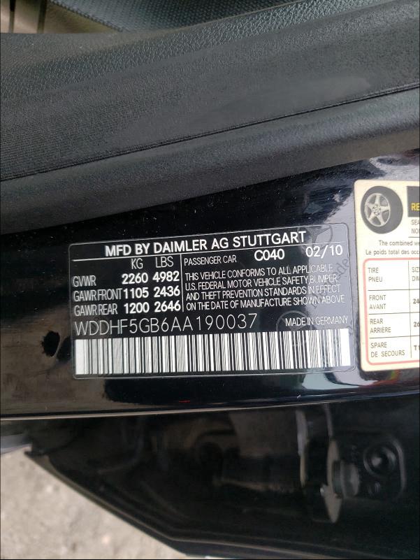2010 MERCEDES-BENZ E 350 - WDDHF5GB6AA190037